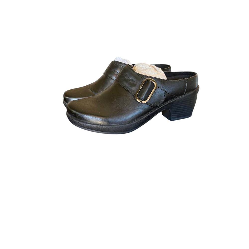 Klogs Size 9 Black Suede Tapestry Austin Heeled Slip Resistant Clogs Non Marking